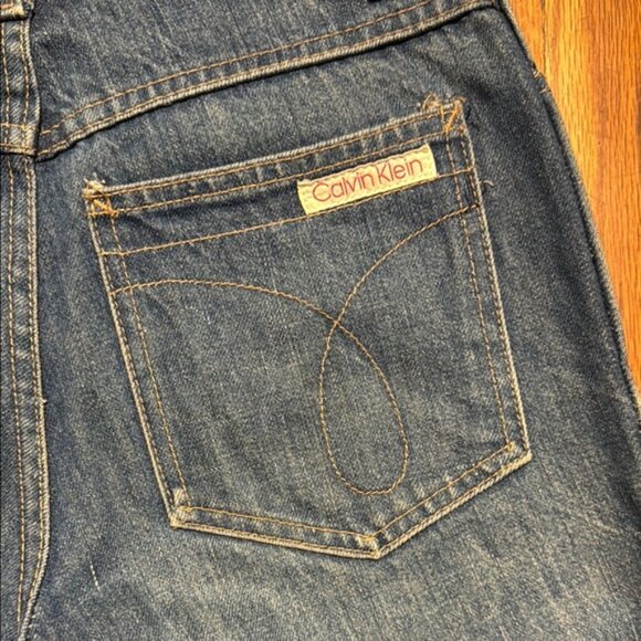 CALVIN KLEIN VTG Women's Blue Jeans High Rise‎ Straight Leg Frayed Hem Size 30 - Picture 2 of 13
